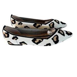 VenusCelia Knit Flats Pointed Toe‎ Leopard